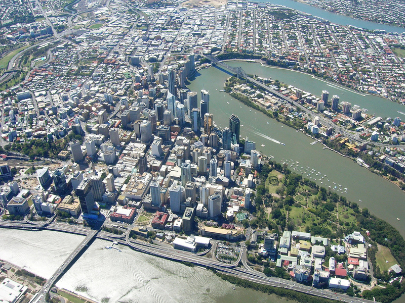 Brisbane CBD QUT on bottom-right corner
